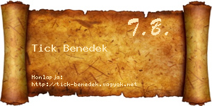 Tick Benedek névjegykártya